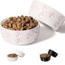 Ceramic Dog Bowl Set of 2 with Anti-Skid Base - 5" Wide x 2" Tall Ceramic Dog Bowls for Small Dogs - 2 Cup Capacity Food and Water Bowls for Dogs - Rubber Bottom Pet Bowl Set of 2 for Small Pets