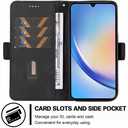 MEUPZZK for Samsung Galaxy A54 5G Wallet Case, Embossed Geometric Premium PU Leather [Kickstand] [Card Slots] [Wrist Strap] [6.4 inch] Phone Cover for Samsung A54 5G (XXF-Black)