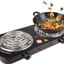 Electric Countertop Burner, Double Burner, 2000W Induction Cooktop, Portable Electric Hot Plate, 5 Level Adjustable Temperature Control Cooking Ranges for Home Dorm Camping Cooking