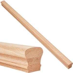 CroBlissful 1 Pack 4 ft 6010 Three Piece Red Oak Arc Wood Handrail