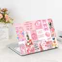 G JGOO Compatible with MacBook Neo Case 13 inch 2026 Release Model A3404 with A18 Pro Chip, Plastic Protective Laptop Hard Shell Case with Keyboard Cover & Screen Protector, Pink Collage