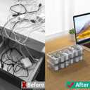 Cable Storage Boxes Organizers 2 Pack, Cord Charger Storage Organizer Box Case with 20pcs Cable Ties, Stackable, Clear