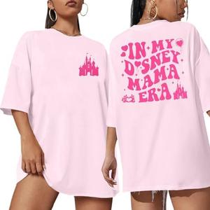 UNIQUEONE Mama Shirts for Women Mommy Tshirt: in My Mama Era Shirt Funny Mom Graphic Tees Oversized Tops Size L