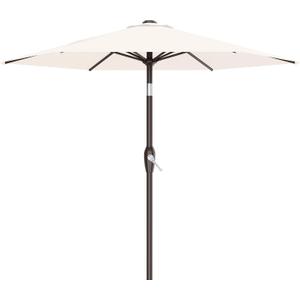 AreShark 7.5FT Patio Umbrella Table Market Umbrella with 6 Sturdy Ribs, Button Tilt/Crank, Heavy-Duty Outdoor Umbrellas for Pool, Deck, Garden and Backyard, Cream White