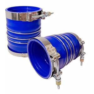Silicone Charge Air Cooler Hump Hose 4" X 6" Heavy Duty Intercooler Hoses Boot Kit with T-bolt Clamps Set for Class 7 & 8 Trucks and Semi Trucks, 2PCS (Blue)