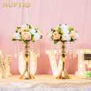NUPTIO 10 Pcs Versatile Metal Flower Arrangement Stand, 13.8in/35cm Height Elegant Wedding Centerpieces Flower Vase, Crystal Flower Stand for Wedding Party Dinner Event Restaurant Hotel Decoration