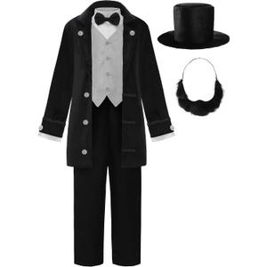 ReliBeauty Abraham Lincoln Costume Kids Douglass Costume for Boys