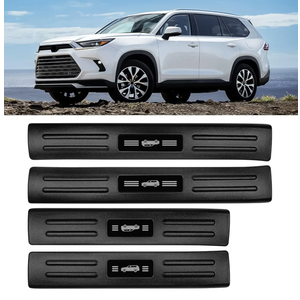BIBLOZ ABS Material Door Sill Protector Compatible with Toyota Grand Highlander (Include Hybrid) LE/XLE/Limited/Platinum Accessories 2024-2025 Door Sill Guards Trim(Not for Highlander)