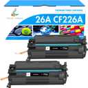 26A Toner Cartridge for HP Printer CF226A M426fdw Compatible for HP 26A Black Laserjet Toner Cartridge 26X CF226X M402n MFP M426fdw M402dn M402 M402dw M402dne M426fdn M426 M426dw Printer Ink 2 Pack