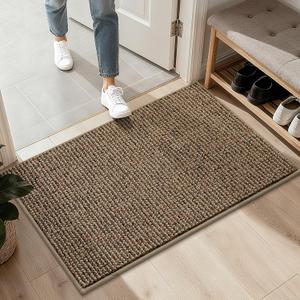 BEQHAUSE 2x3 Entryway Rug Indoor Door Mat Non-Slip Washable, Hallway Rugs Absorbent & Stain Resistant Hall Carpet Runner Rugs for Entryway, Front Door Floor Mats Laundry Room Rugs for Entry, Taupe