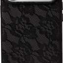 Luner - for iPhone 17 Pro - Black Lace Floral Print Phone Case [Compatible with Magsafe] - Camera Control & AI Button - Aesthetic Designer Cases for Women - Dark Romance, Coquette, Elegant, Goth