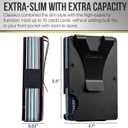 Classico Slim Wallet with Airtag Holder - RFID Blocking, Minimalist Metal Wallet for Men (Black)