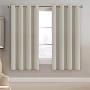 H.VERSAILTEX Window Treatment Blackout Curtains 63 inches Length, Thermal Insulated Room Darkening Solid Grommet Curtains/Drapes for Bedroom/Living Room - 1 Panel, Ivory/Cream, 52" W x 63" L