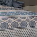 Cottolester Boho Comforter Set King Size Light Blue Comforter Set 8 Piece Bed in a Bag Striped Paisley Bedding Sets