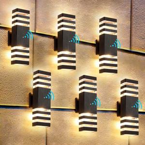 ZSMAIKU 6 Pack Dusk to Dawn Outdoor Light Fixture,14W IP65 3000K 1100LM Warm White,Exterior Lights for House, Up and Down Outdoor Sconce Lights, Aluminum Outdoor Lights for House Porch Garage (Jet Black)