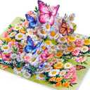 2 x CUTPOPUP Mothers Day Pop Up Card for Mom, 3D Daisy Butterflies Greeting Card, Birthday Card for Mom, Wife, Grandma, Daughter, Floral Card for Women