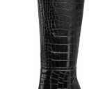 MERUMOTE Stiletto Knee High Boots Women Sexy Pointed Toe Zipper High Heels Boots (9.5, Black)