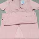 Women's Sexy Bodycon Date Night Mid Dress Stretchy Short Sleeve V Neck Side Button & Slit Cocktail Party Work Dresses Size Small, Pink