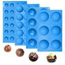 Sidosir Christmas Semi Sphere Hot Cocoa Bomb Silicone Mold for Cake, Half Sphere Silicone Baking Non-Stick Molds for Hot Bomb Chocolates, Christmas Decorations