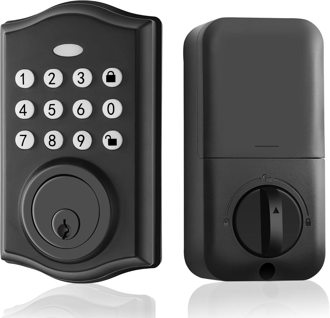 Keyless Entry Door Lock, Smart Deadbolt Auto Lock with Electronic Keypad, Easy Installation & Setting Design Ideal for Front Door, Home, Apartment, Storehouse