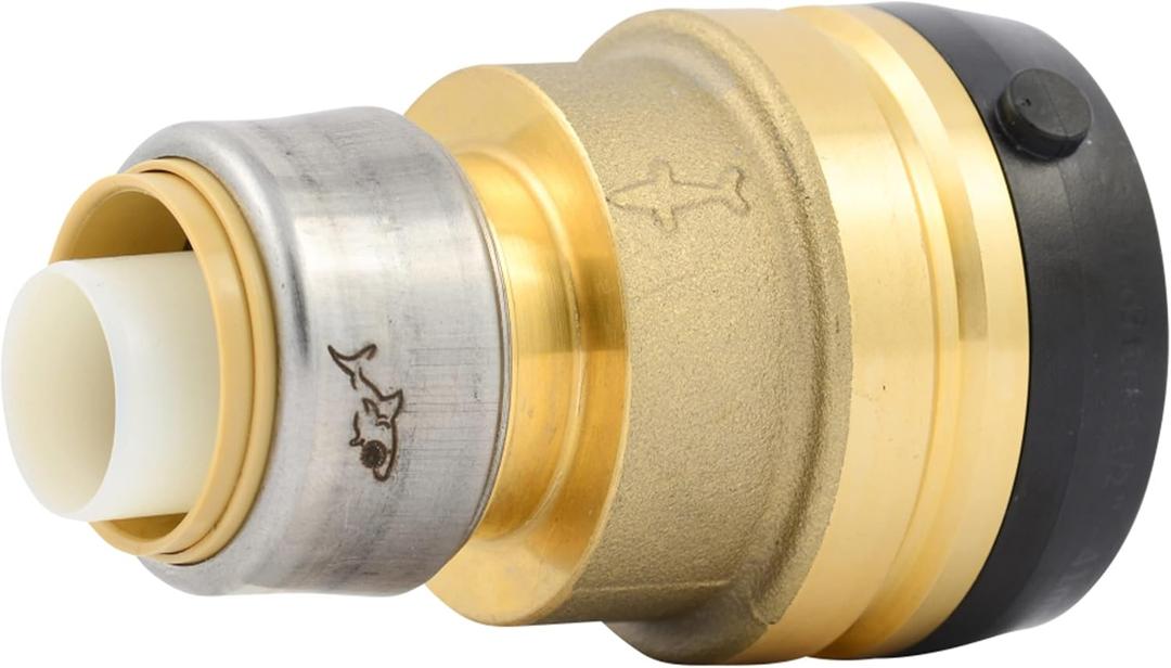 SharkBite 1-1/4 Inch x 1 Inch Reducing Coupling, Push to Connect Brass Plumbing Fitting, PEX Pipe, Copper, CPVC, PE-RT, HDPE, UXL013528
