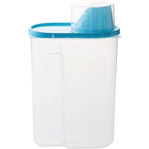 SHOWERORO Airtight Food Storage Container with Pour Spout and Measuring Cup Clear Plastic Cereal Keeper for Rice Grains Oatmeal Sugar Nuts Beans 8.26X6.29X3.14 Inches