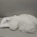 30x10ft White Tulle Backdrop Curtain with Lights String for Parites, Sheer Backdrop Curtains for Wedding Baby Shower Birthday Party Photo Shoot Decorations (30ft x 10ft(6 Panels 5*10ft))