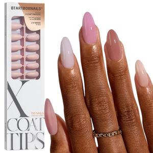 BTArtboxnails XCOATTIPS Bare 5-Shades Nude Press on Nails - 4-Week Wear Medium Almond Press on Nails, Easy to Apply, Soak Off, Salon Quality Value at Home, 16 Sizes - 160 Fake Nails