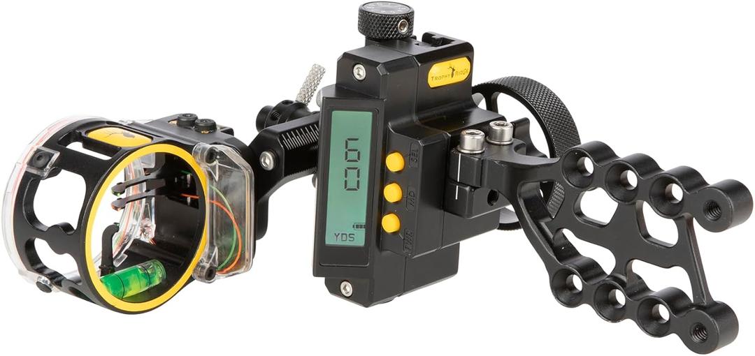 Trophy Ridge Digital React Trio Bow Sight - 2 Micro Adjustable Horizontal Pins, 1 Vertical Pin, Digital Readout, Fast Setup, Dead Set Accuracy, 5 Customizable Profiles, 4 Brightness Settings