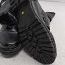 Adult Men Knight Boots Leather Warrior Cosplay Costume Pirate Shoes Knee High Footwear Halloween Costume, (11.5-Male, Black)