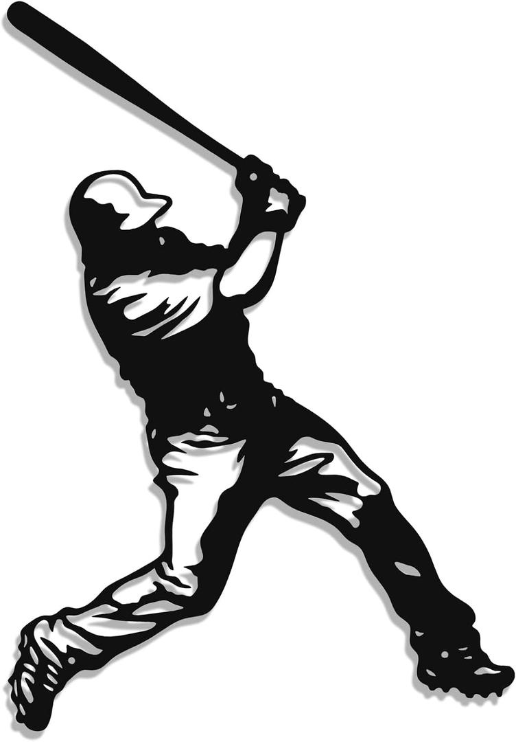 Paquesta Metal Baseball Wall Decor for Boys Room Sports Wall Art Base ball Sign Accessories for Boys Bedroom Gift for Boy (Baseball Wall Decor A)