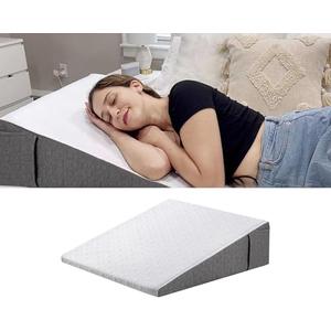 LOSKIA 7.5" Wedge Pillow for Acid Reflux Relief/Seniors, Wedge for Bed to Elevate Head, Acid Reflux Pillow, with Memory Foam Top Bed Wedge Pillow for Sleeping,Reading,Rest,Leg Elevation LOSKIA 7.5" Wedge Pillow for Acid Reflux Relief/Seniors, Wedge for Bed to Elevate Head, Acid Reflux Pillow, with Memory Foam Top Bed Wedge Pillow for Sleeping,Reading,Rest,Leg Elevation