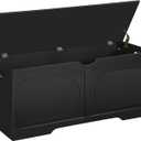 Storage Chest, 47.2 Toy Box, Entryway Storage Trunk, Shoe Bench with Storage, Engineered Wood Storage Cabinet with 2 Safety Hinges, Entrance Bench for Bedroom, Living Room, Black SCBK2201
