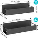 HuggieGems 4 Pack Magnetic Spice Storage Rack Organizer for Refrigerator and Oven, Black Fridge Organizers and Storage
