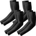 Arm Sleeves for Men Women to Cover Arms with Thumb Holes, Sun UV Protection Arm Warmers, for Volleyball Football Golf (Black)