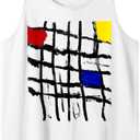 Reflections of Mondrian Designer Shirt Tank Top (Small)