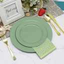 50PCS Sage Green Plastic Plates Disposable Green Plastic Plates include 25 Dinner (10.25") & Dessert/Salad (7.5") for Birthday, Baby Shower, Wedding, Graduation Party Decoration