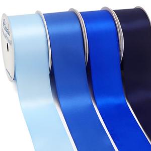 Ribbli Blue Satin Ribbon 1-1/2 Inch x 4 Rolls Total 40 Yards- Baby Blue/Royal Blue/Electric Blue/Navy Ribbon for Gift Wrapping Craft Wedding Decoration