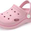 Toddler Girls Boys Clogs Classic Garden Shower Beach Pool Swim Slip on Sandals Slides Children Kid Cute Water Shoes (Pink) 23