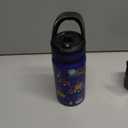 Fanhaw 14 Oz Kids Insulated Water Bottle with Straw - Stainless Steel Double Wall Vacuum Cup, Leakproof, BPA Free, Suitable for Boys and Girls(Blue - Under Construction)