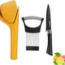 Lemon Squeezer, Lemon Juicer, Flat Lime Squeezer Manual, Hand Juicer Press, Lemons Slicer and Paring Knife, Easy to Use Fruit Citrus Press for Lemons, Citrus, Lime, Orange (Yellow)