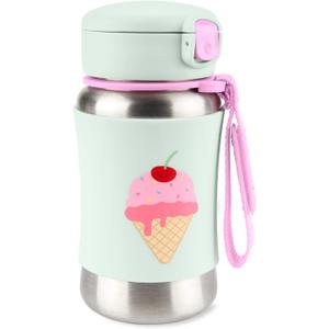 Skip Hop Toddler Sippy Cup with Straw, Sparks Stainless Steel Straw Bottle, Ice Cream