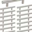 Homdiy 15 Pack Brushed Nickel Cabinet Pulls 3 Inch Handles Stainless Steel Cabinet Hardware for Kitchen and Bathroom Cabinets, 5 Inch Overall Drawer Pull