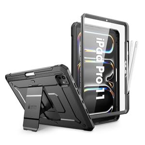 SUPCASE for iPad Pro 11 Inch Case M4 2024 5th Generation with Pencil Holder (Unicorn Beetle Pro), [Built-in Screen Protector & Stand] Full-Body Rugged Cover for iPad Pro 11 Inch M4 2024 5th Gen,Black