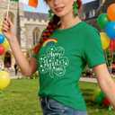 6Size Shirt+Earrings St Patricks Day Shirt Women St Patricks Day Outfits for Women Shamrock Earrings Accessories (Small)