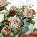 Ling's moment Artificial Flowers, 25Pcs 3" Roses in Walnut Brown Shades, Realistic DIY Foam Floral Decor for Wedding Bouquets/Centerpieces, Outdoor Party Backdrops, Room/Table, Garden/Pot Decorations