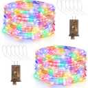 Hezbjiti 2 Pack LED Rope Lights Waterproof Rope Light 197FT 600 LED Flexible Tube Lights with 8 Modes for Garden Patio Bedroom Party Indoor Outdoor Decorations (Multicolor)