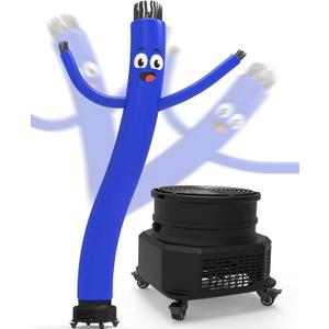 Inflatable Tube Man with Blower - Dancing Inflatable Tube Guy with Wheels for Outdoor Decoration Advertising Business Store Promotion (Blue, 10 FT)