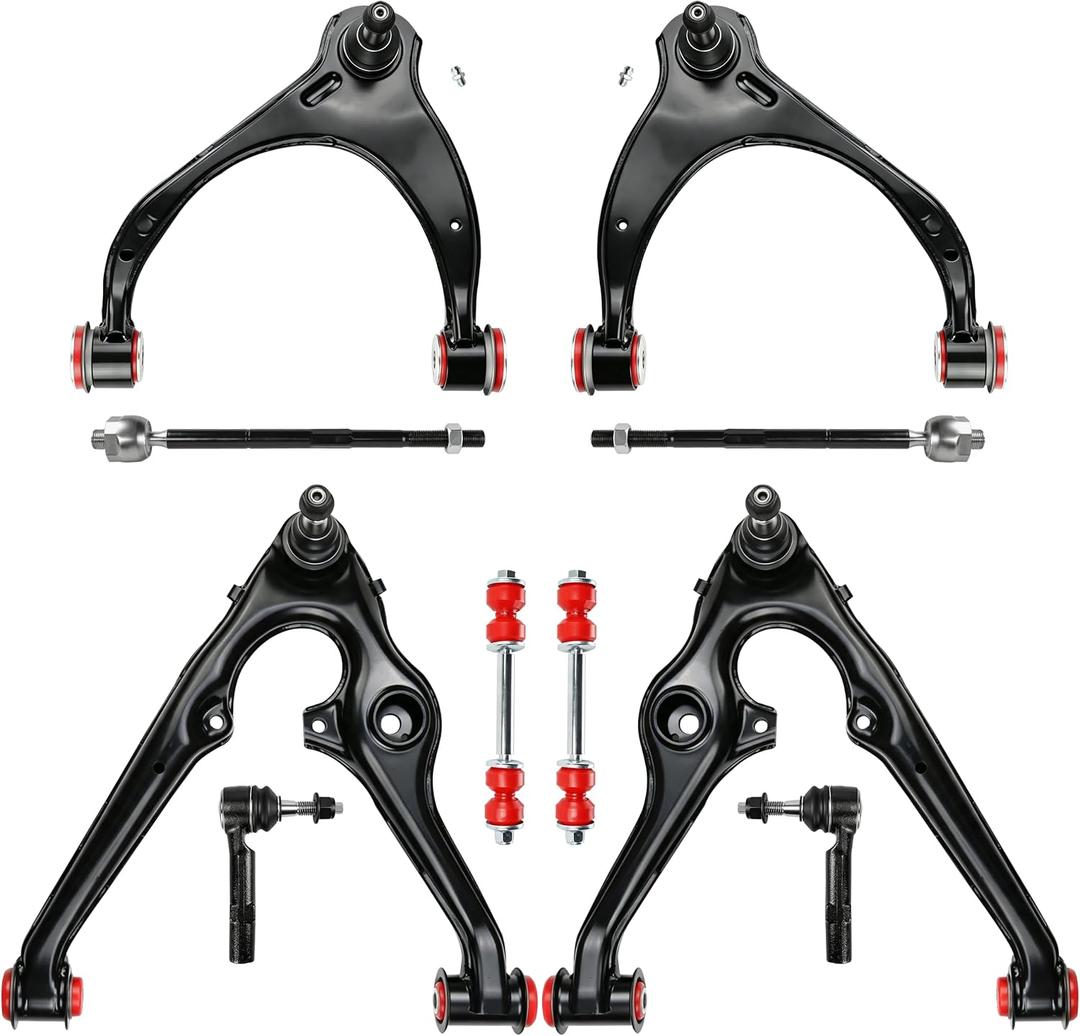10PCS Front Suspension Kit for 2014-2018 Chevy Silverado/GMC Sierra 1500, Suburban/Tahoe/Yukon XL, Escalade/ESV – 4 Upper & Lower Control Arms, 4 Tie Rods, 2 Sway Links