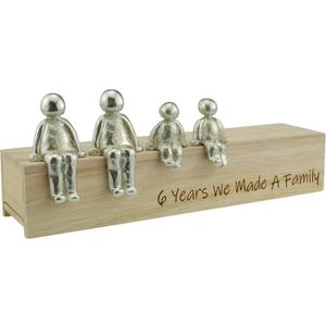 Pirantin 6th Anniversary Idea - 6 Years We Made A Family Metal Ornament - Choose Your Family Combination (2 Children)